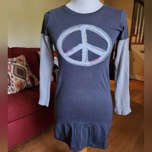 Old Navy Gray Peace Sign Kids Shirt